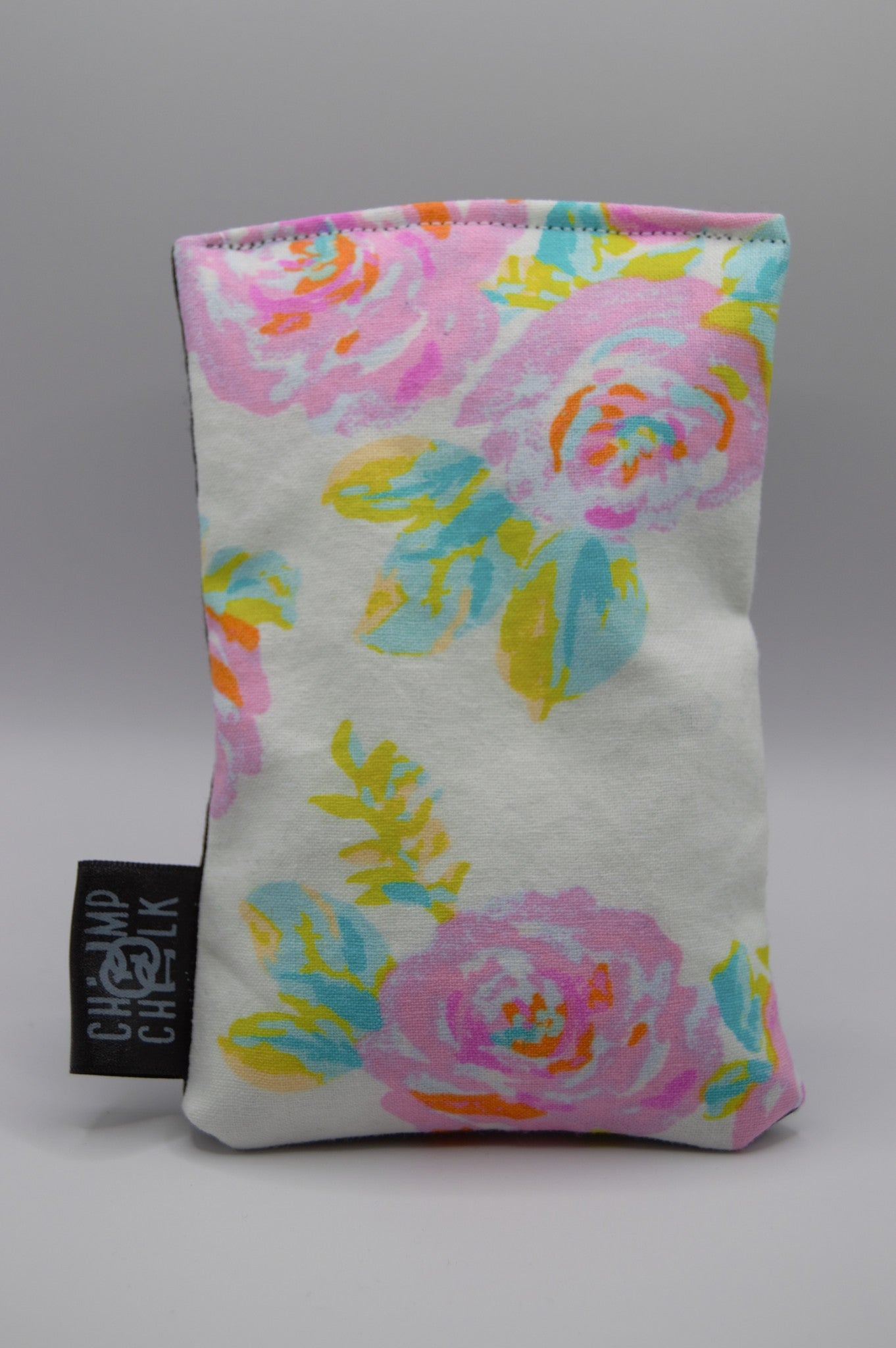 White Pink Floral Roses Chalk Bag