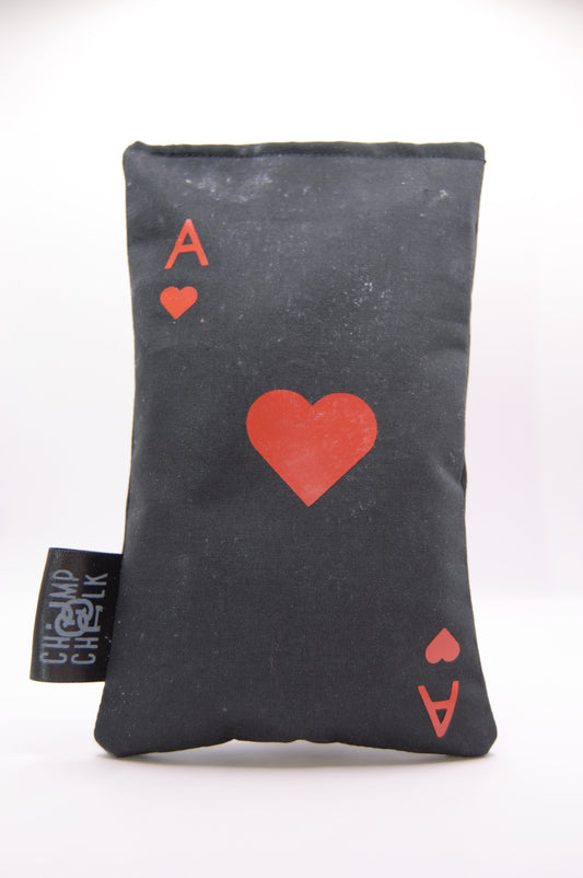 Ace of Hearts Chalk Bag- Black Background