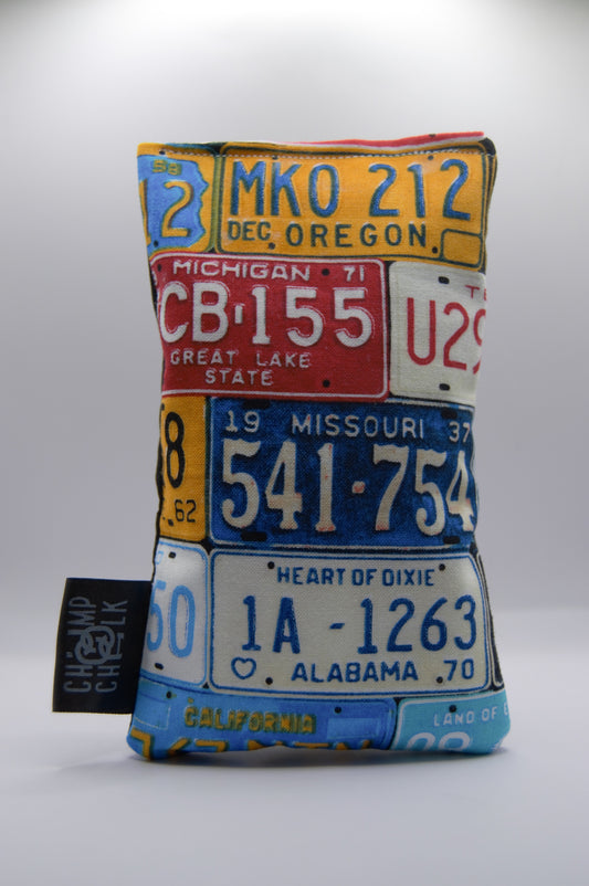 License Plate Chalk Bag